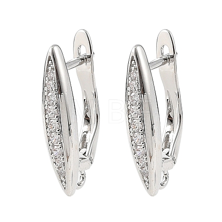 SHEGRACE Brass Micro Pave Cubic Zirconia Hoop Earring Findings XGRQ79867-941P-1
