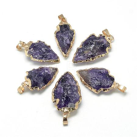 Natural Amethyst Pendants G-Q490-A06-1