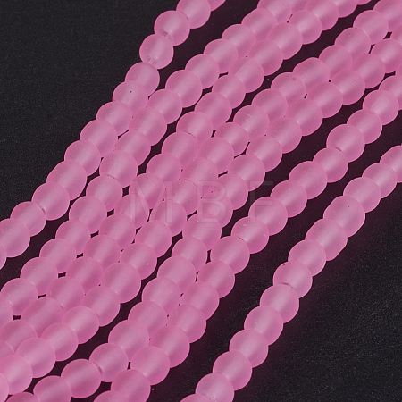 Baking Paint Transparent Glass Beads Strands X-GLAA-S031-4mm-20-1