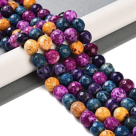 Natural Fire Crackle Agate Beads Strands G-M437-A01-01B-1