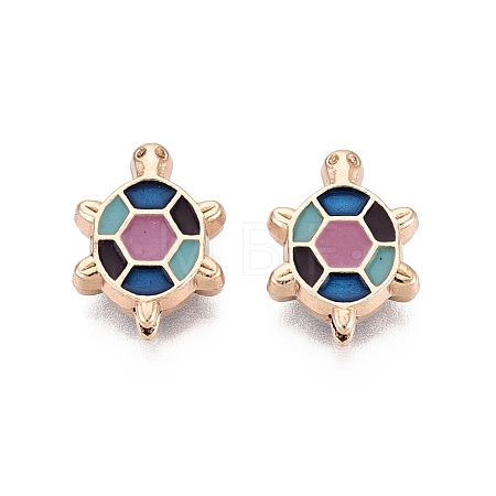 Rack Plating Alloy Enamel Beads ENAM-N071-01G-01-1