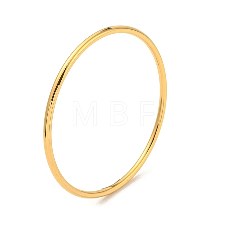 Ion Plating(IP) 304 Stainless Steel Simple Plain Bangle for Women High Polished BJEW-F461-01D-G-1