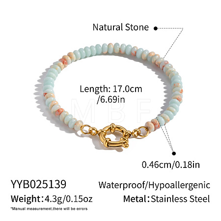 Natural Amazonite Rondelle Beaded Bracelets OA9565-7-1