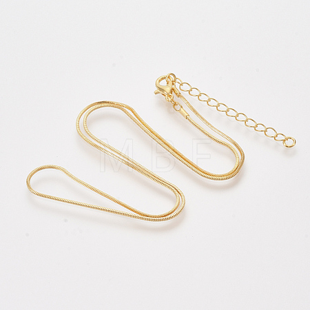 Brass Snake Chain Necklaces X-MAK-T006-10A-G-1