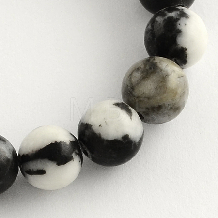 Round Natural Zebra Jasper Beads Strands G-R253-6mm-1
