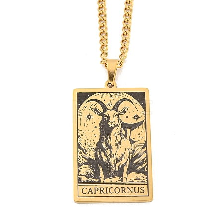 304 Stainless Steel Tarot Pendant Necklaces NJEW-A026-01G-10-1