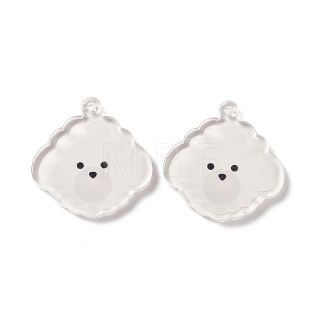 Transparent Acrylic Pendants X-TACR-G038-03B-1