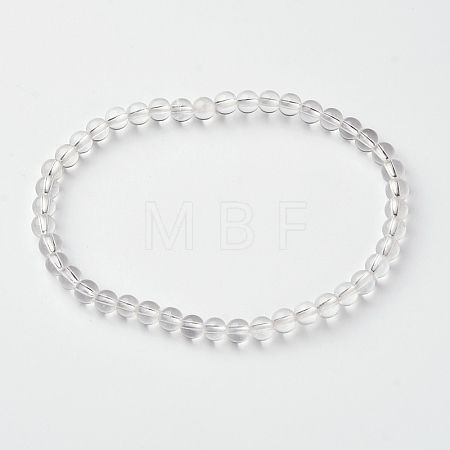 Natural Crystal Round Bead Stretch Bracelets BJEW-L594-B07-1