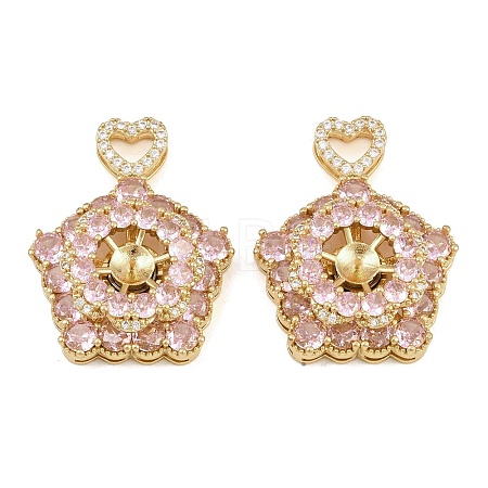 Brass Micro Pave Cubic Zirconia Peg Bails CU-CBA7392-03G-1