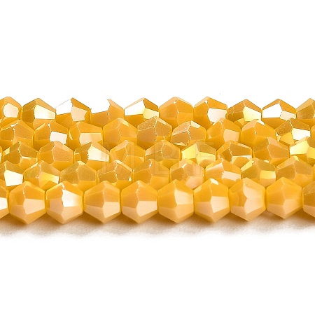 Opaque Solid Color Electroplate Glass Beads Strands X1-GLAA-F029-P4mm-A04-1