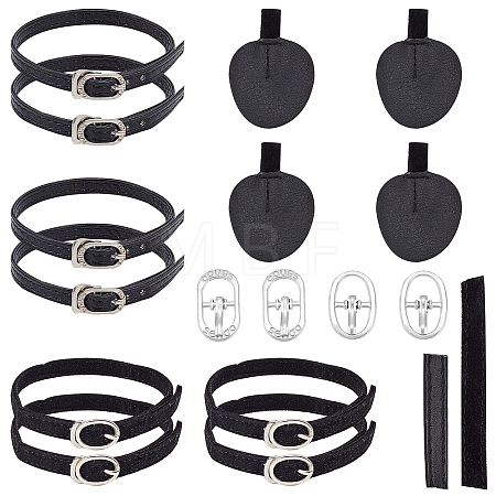 AHADEMAKER 4 Sets 2 Style PU Leather Cloth High-heeled Shoelaces Kit AJEW-GA0004-24-1