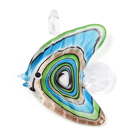 Handmade Gold Sand Lampwork Big Pendants LAMP-T023-06E-1