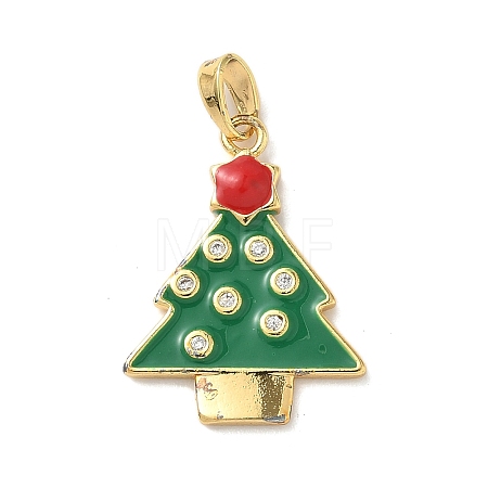 Christmas Brass Micro Pave Cubic Zirconia Pendants LS-KK-K305-07C-02-1