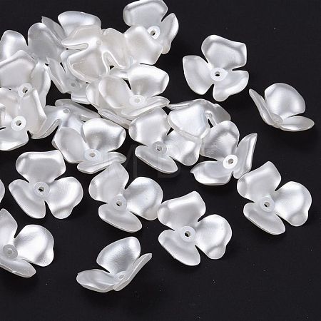 Flower Imitation Pearl Acrylic Bead Caps OACR-L004-7226-1