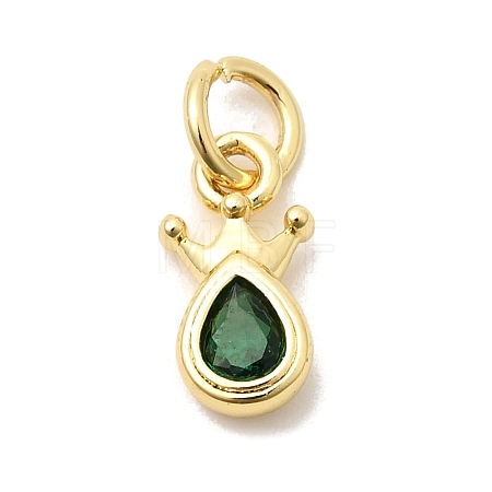 Brass Cubic Zirconia Charms KK-G554-01C-02-1