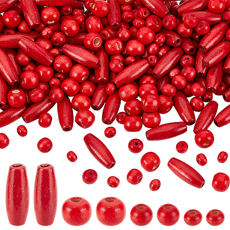 Dyed Natural Wood Beads WOOD-PH0003-12A-1