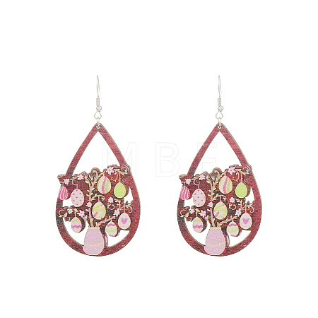 Wood Dangle Earrings FS-WG957CE-03-1