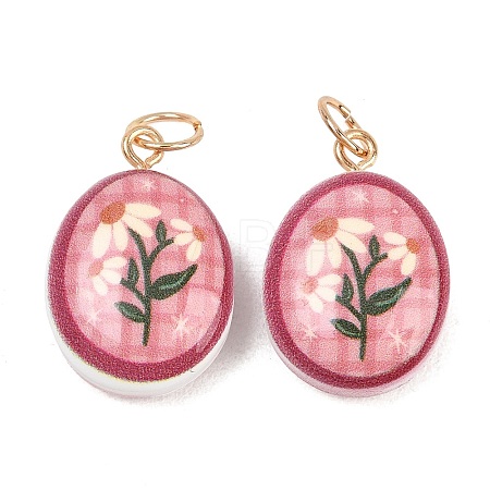 Printed Opaque Acrylic Pendants LS-SACR-P036-01H-G-1