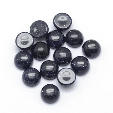 Synthetic Blue Goldstone Cabochons X-G-P393-R22-6mm-1
