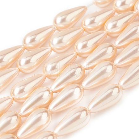 Electroplate Opaque Glass Imitation Pearl Beads Strands EGLA-H113-09A-02-1