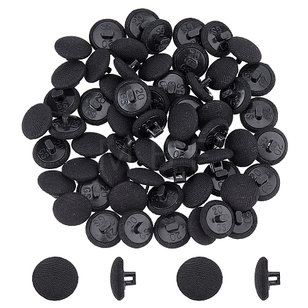 80Pcs 1-Hole Silk & Plastic Shank Buttons FIND-FH0008-90A-1