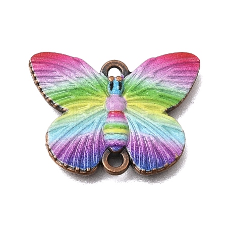 Rainbow Color Alloy Enamel Colorful Links Connector Charms FIND-C097-02A-R-1