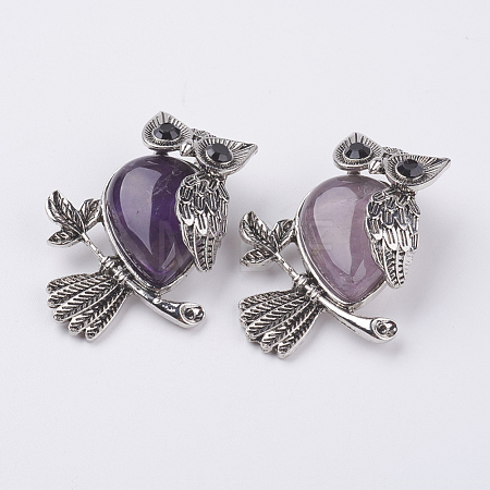 Natural Amethyst Pendants X-G-E442-01Q-1