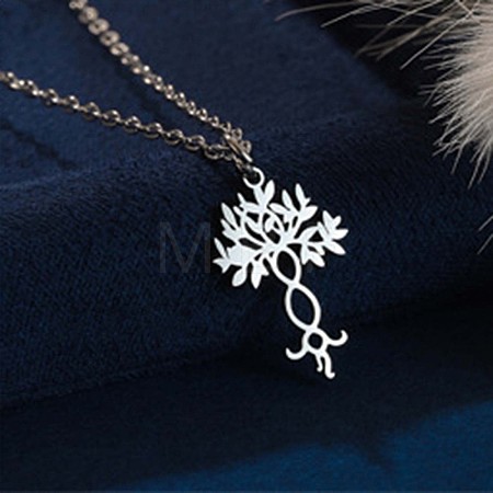 304 Stainless Steel Laser Cut Pendant Necklaces FS-WGA4904-30-1