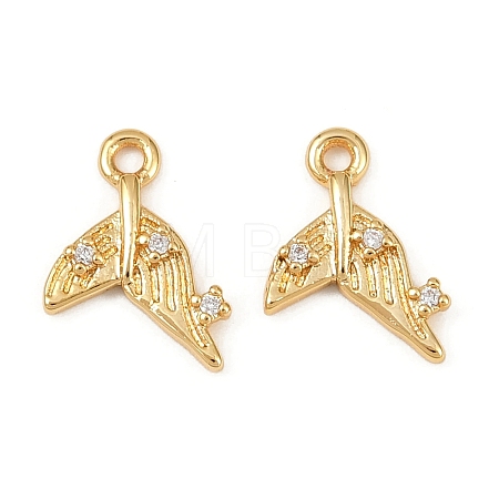 Ocean Theme Brass Micro Pave Cubic Zirconia Charms KK-F902-08L-G-1