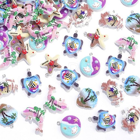 Opaque Resin Pendants RESI-D016-03A-1