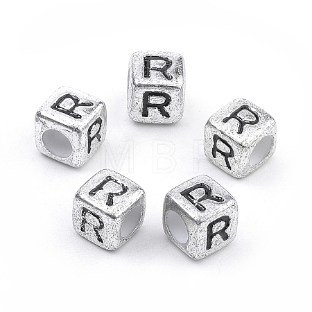 Plated Acrylic Beads X1-PB43C9308-R-1