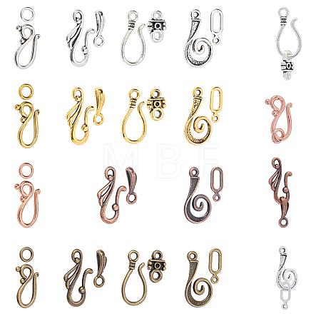 Tibetan Style Hook and Eye Clasps TIBE-PH0005-13-1