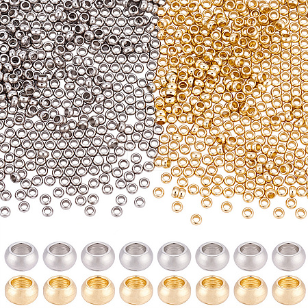 800Pcs 2 Colors 304 Stainless Steel Spacer Beads STAS-BBC0009-75A-1