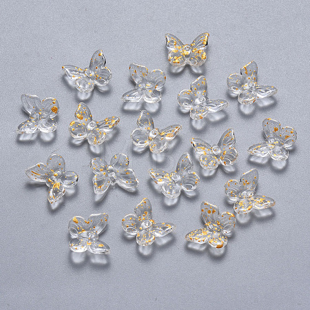 Transparent Spray Painted Glass Charms X-GLAA-T016-22D-1