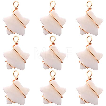 30Pcs Natural Freshwater Shell Pendants FIND-BBC0002-65-1