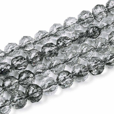 Crackle Transparent Glass Beads Strands GLAA-N063-8mm-01-1
