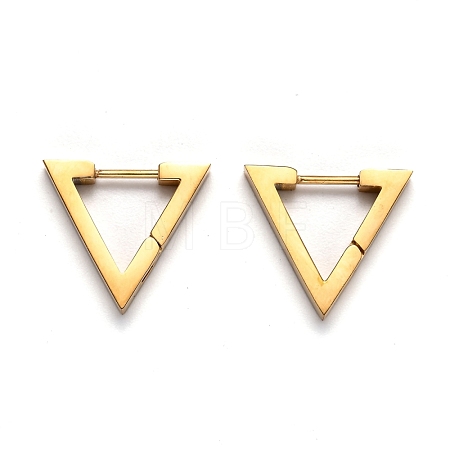 304 Stainless Steel Triangle Huggie Hoop Earrings STAS-H156-02B-G-1