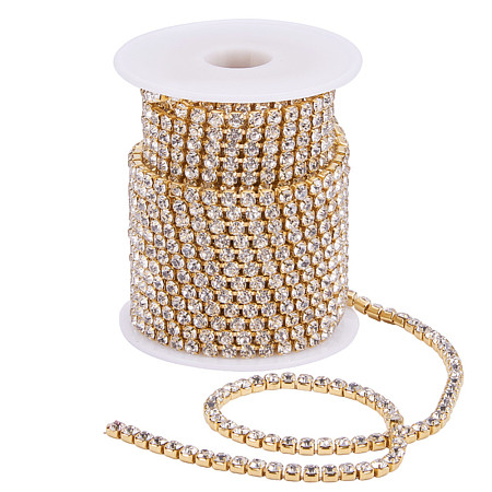 Brass Rhinestone Strass Chains CHC-T001-SS18-01C-1