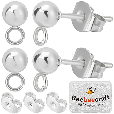 304 Stainless Steel Stud Earring Findings STAS-BBC0008-36B-1
