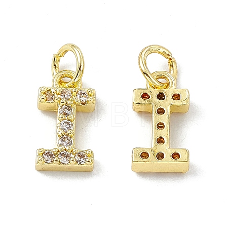 Real 18K Gold Plated Brass Micro Pave Clear Cubic Zirconia Charms KK-E068-VB452-I-1