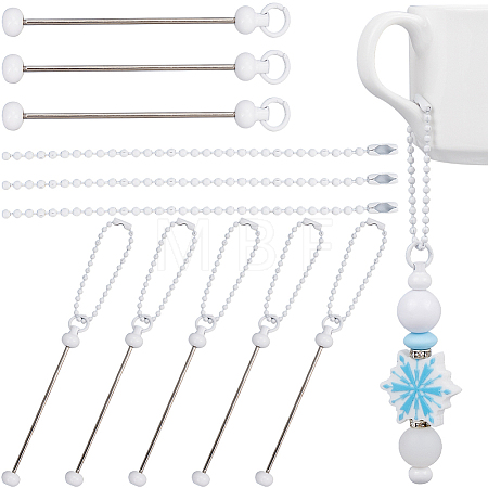 8Pcs Iron Bar Beadable Pendant Decorations for Jewelry Making DIY Crafts IFIN-SC0001-76-1