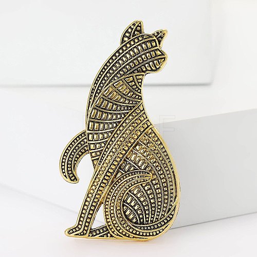 Persian Cat Alloy Brooches JEWB-Q004-03AG-1