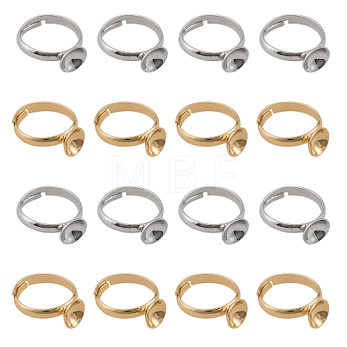 20Pcs 2 Colors Adjustable Brass Rings Findings DIY-CA0005-56-1