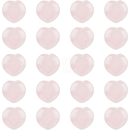 20Pcs Natural Rose Quartz Heart Palm Stone G-HY0001-02-1