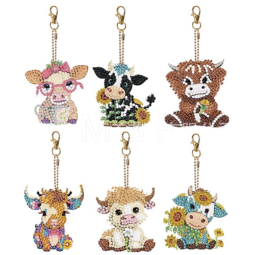 Cattle DIY Pendant Decoration Diamond Painting Kit PW-WG96382-01-1