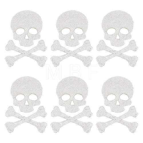 6 Sets Skull Bone Glitter Rhinestone DIY-FH0003-71-1