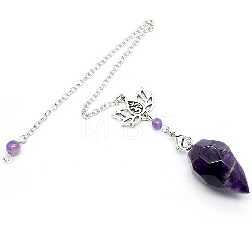 Natural Amethyst Dowsing Pendulum Big Pendants PW-WGAD194-04-1