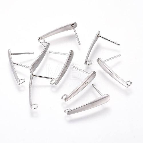 304 Stainless Steel Ear Stud Components X-STAS-F222-036-1