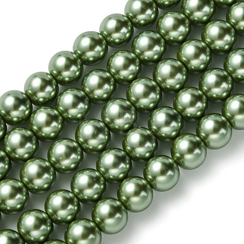 Eco-Friendly  Dyed Glass Pearl Round Bead Strands HY-A002-8mm-RB025-1