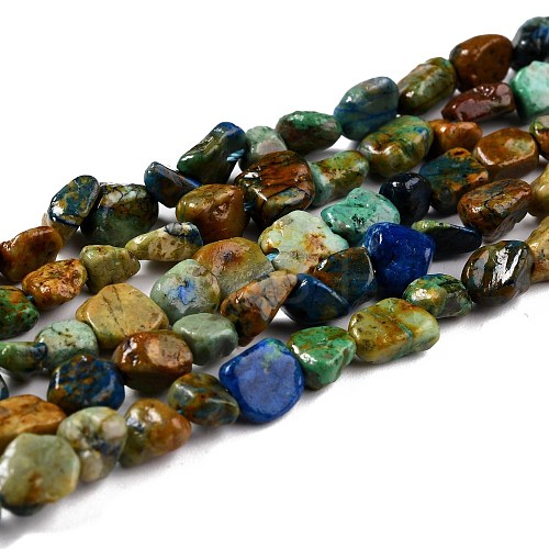 Natural Chrysocolla and Lapis Lazuli Beads Strands G-G018-63-1